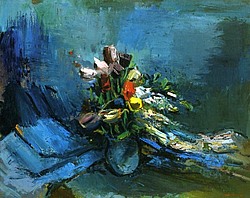 Blumen (Tulpen), 1947, Öl auf Leinwand, WV 443, court. Giese & Schweiger, Kunsthandel, Wien