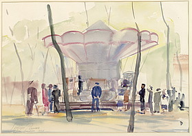  Ringelspiel (Paris, Jardin), 1928, Aquarell, Albertina, Wien