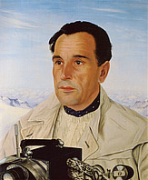  Luis Trenker mit Kamera, 1938, Mischtechnik auf Hartplatte, 55x46 cm, WV 356, Artothek des Bundes, Wien
