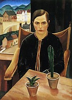 Bildnis meiner Frau (Anny), 1926, Mischtechnik auf Hartplatte, 86x66 cm, WV 21