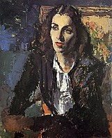  Amerikanerin (I), 1948, Öl auf Leinwand, 73x60 cm, WV 467