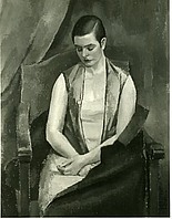 Anny im Lehnstuhl, 1927, Öl auf Leinwand, WV 35