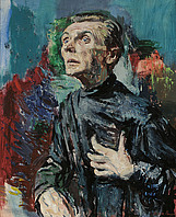 Schauspieler Leopold Rudolf, um 1947, Öl auf Hartplatte, 72x60 cm, WV 457