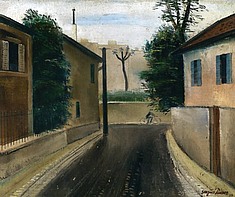 Geteerte Straße (Englien les Bains), 1928, Öl auf Leinwand, 46x55 cm, WV 64, Privatbesitz, court. Dorotheum, Wien