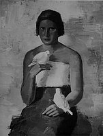 Mädchen mit Tauben (Fräulein Bittner), ca.1933/34, Öl, WV 227, Tschechien