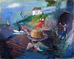 Traumbild (I) (Kindheitstraum), 1934 oder früher, Öl auf Leinwand, 73x92 cm, WV 236