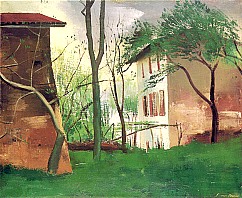 Bauernhaus am Gardasee, um 1931, Öl auf Leinwand, 58x71 cm, WV 178, Artothek des Bundes, Wien
