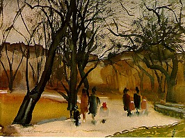 Stadtpark, 1944, Aquarell