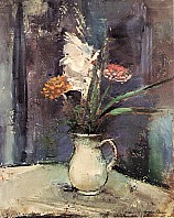 Gladiolen und Zinnien (I), 1929, Öl auf Leinwand, 73x60 cm, WV 71