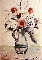 Blumen im Krug, 1949, Aquarell