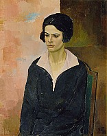 Leopoldine Huber, 1927, Öl auf Hartplatte, 69x56 cm, WV 36, Belvedere, Wien