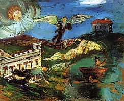 Fliegen, fallen, schwimmen (Traumerinnerung an Schwebezustände), um 1935, Öl auf Lwd., 45x55 cm, WV 292 Fliegen, fallen, schwimmen (Traumerinnerung an Schwebezustände), um 1935, Öl auf Lwd., 45x55 cm, WV 292